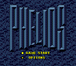 Phelios title screen for Sega Genesis